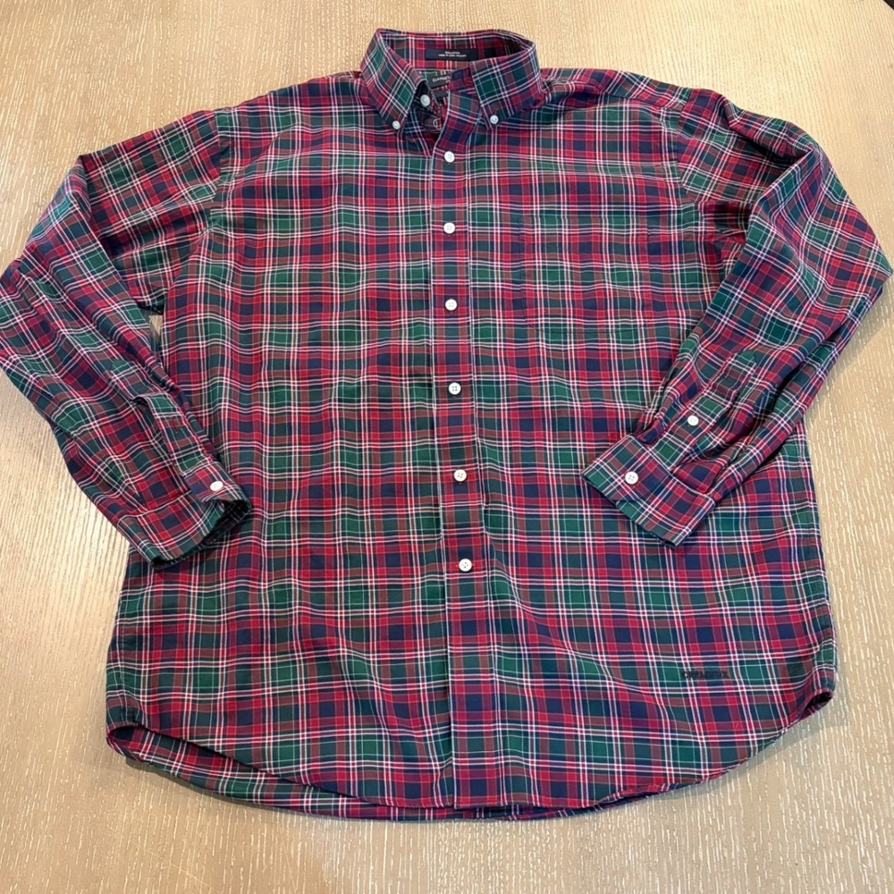 Daniel Cremieux Classics Men's XL Tailored Fit Red Green Tartan Plaid Shirt - Picture 1 of 7